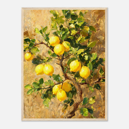 Sunlit Lemon Tree & Mediterranean Orchard Impressionist Art Print