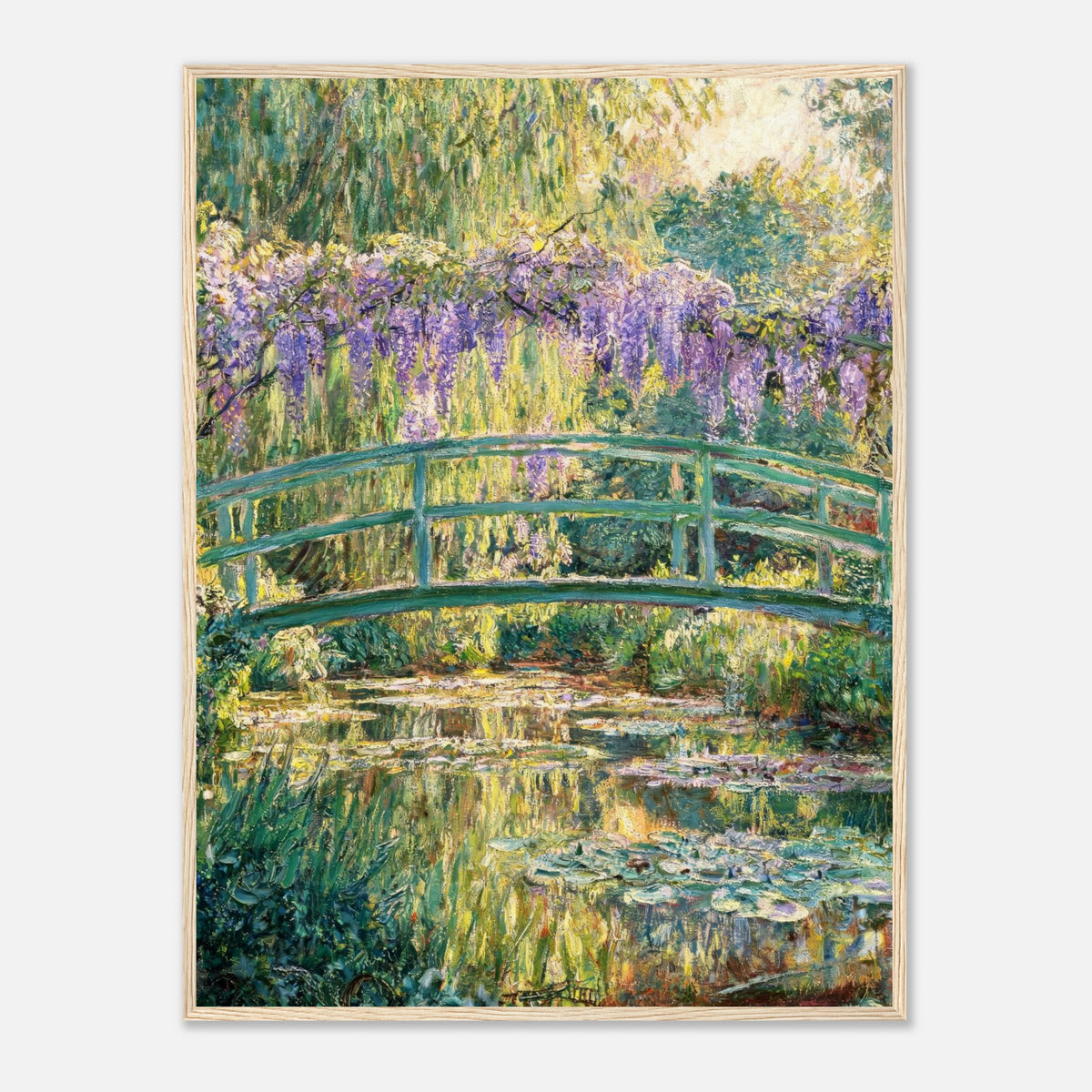 Wisteria & Japanese Bridge Impressionist Art Print