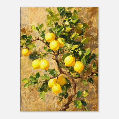 Sunlit Lemon Tree & Mediterranean Orchard Impressionist Art Print