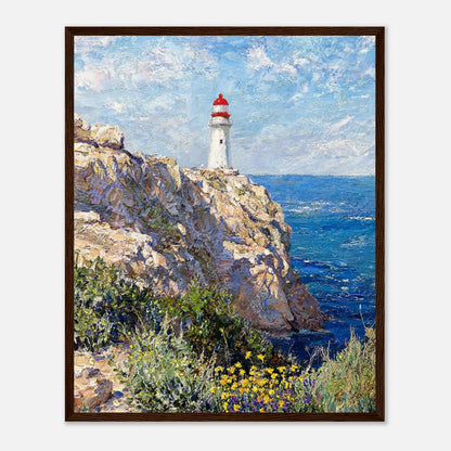 Coastal Cliff Lighthouse Coastal View Impressionist Art Print