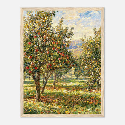 Sunlit Apple Orchard in Autumn Impressionist Art Print