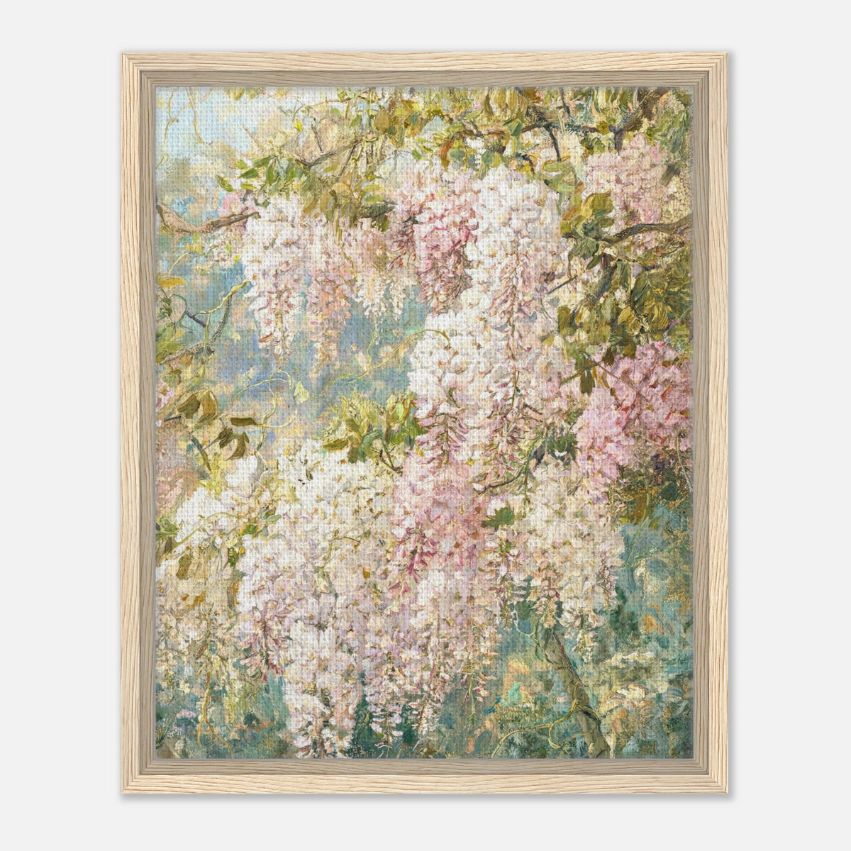 Cascading Wisteria Blossoms Impressionist Art Print