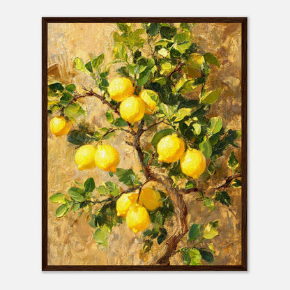 Sunlit Lemon Tree & Mediterranean Orchard Impressionist Art Print