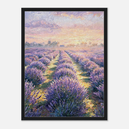 Provence Lavender Field at Sunset Impressionist Art Print