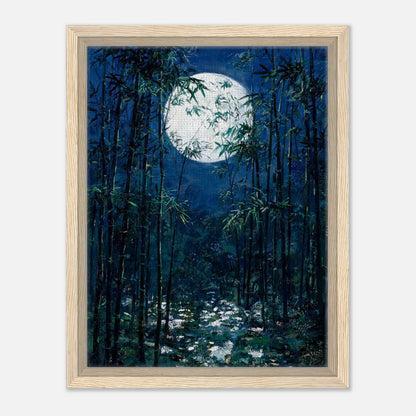 Moonlit Bamboo Forest Impressionist Art Print