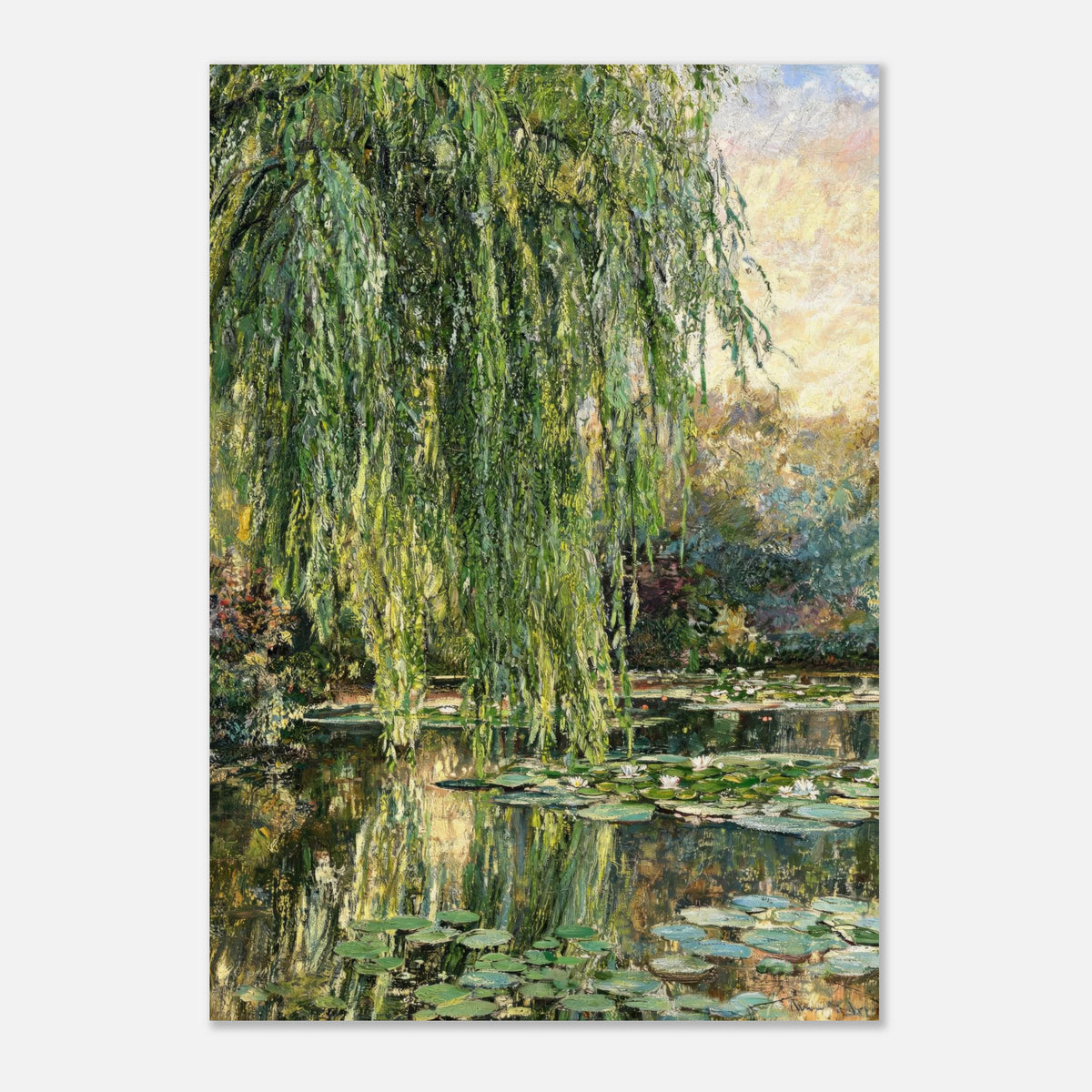 Monet's Weeping Willow & Water Lilies Impressionist Art Print