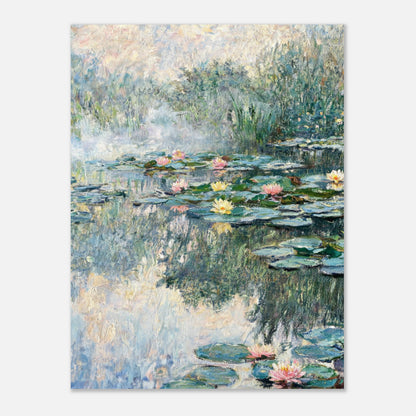 Misty Morning Water Lilies Impressionist Art Print