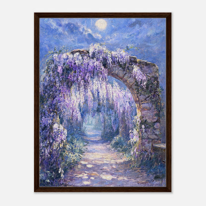 Moonlit Wisteria Stone Arch Impressionist Art Print