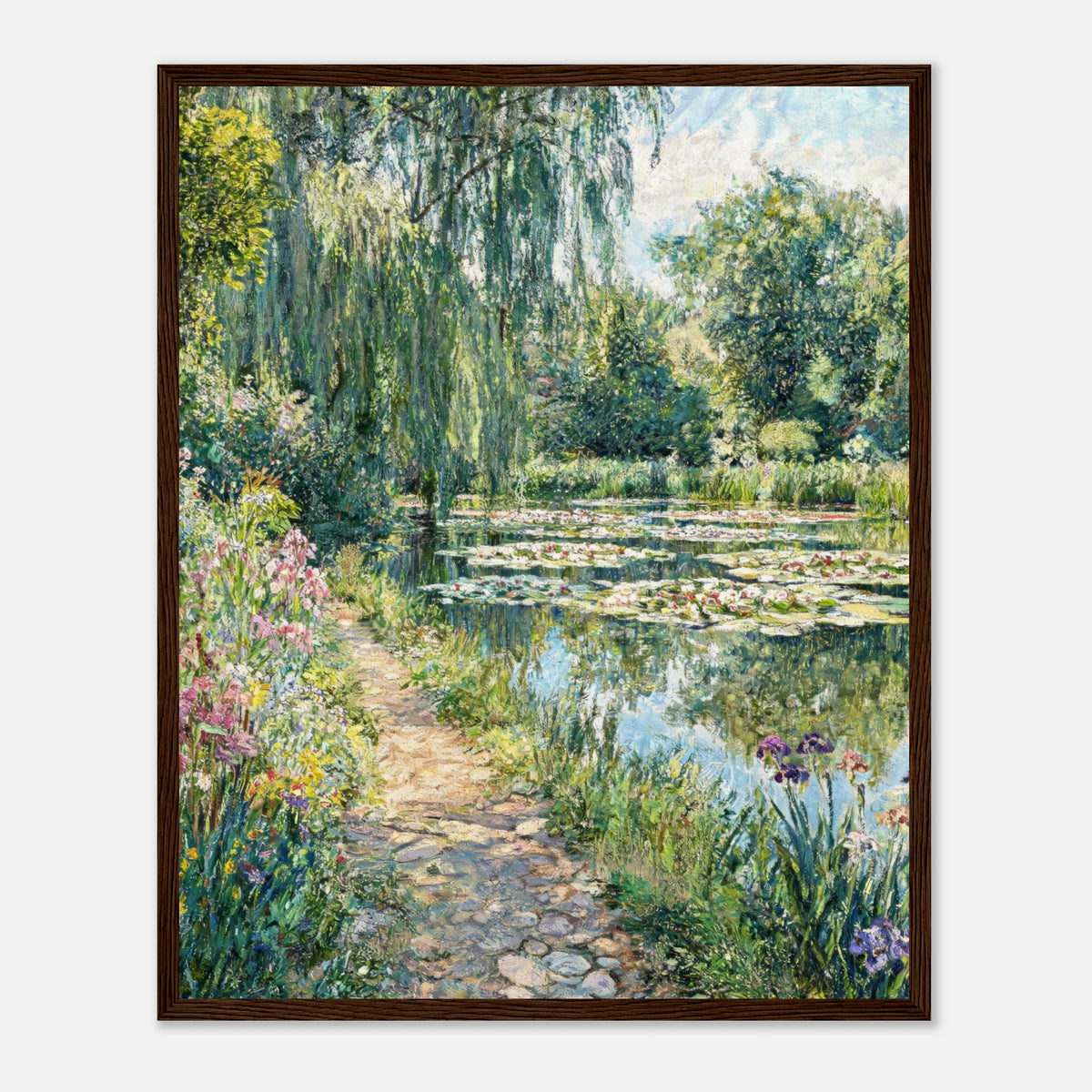 Giverny Garden Path & Water Lilies Impressionist Art Print