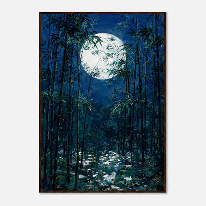 Moonlit Bamboo Forest Impressionist Art Print