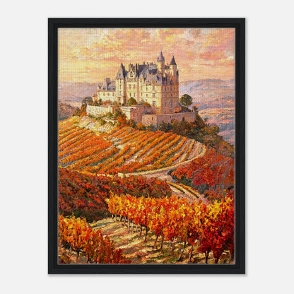 Autumn French Castle Vineyard Impressionist Art Print