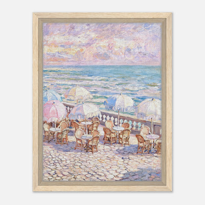 Pastel Seaside Cafe Impressionist Art Print