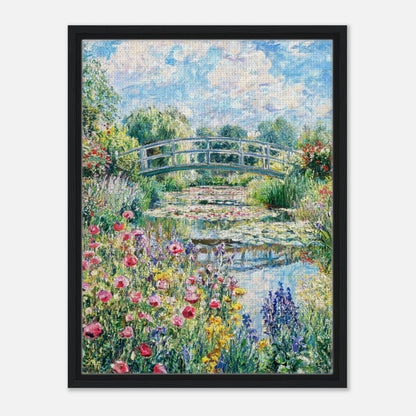 Monet's Flower Garden & Japanese Bridge Impressionist Art Print