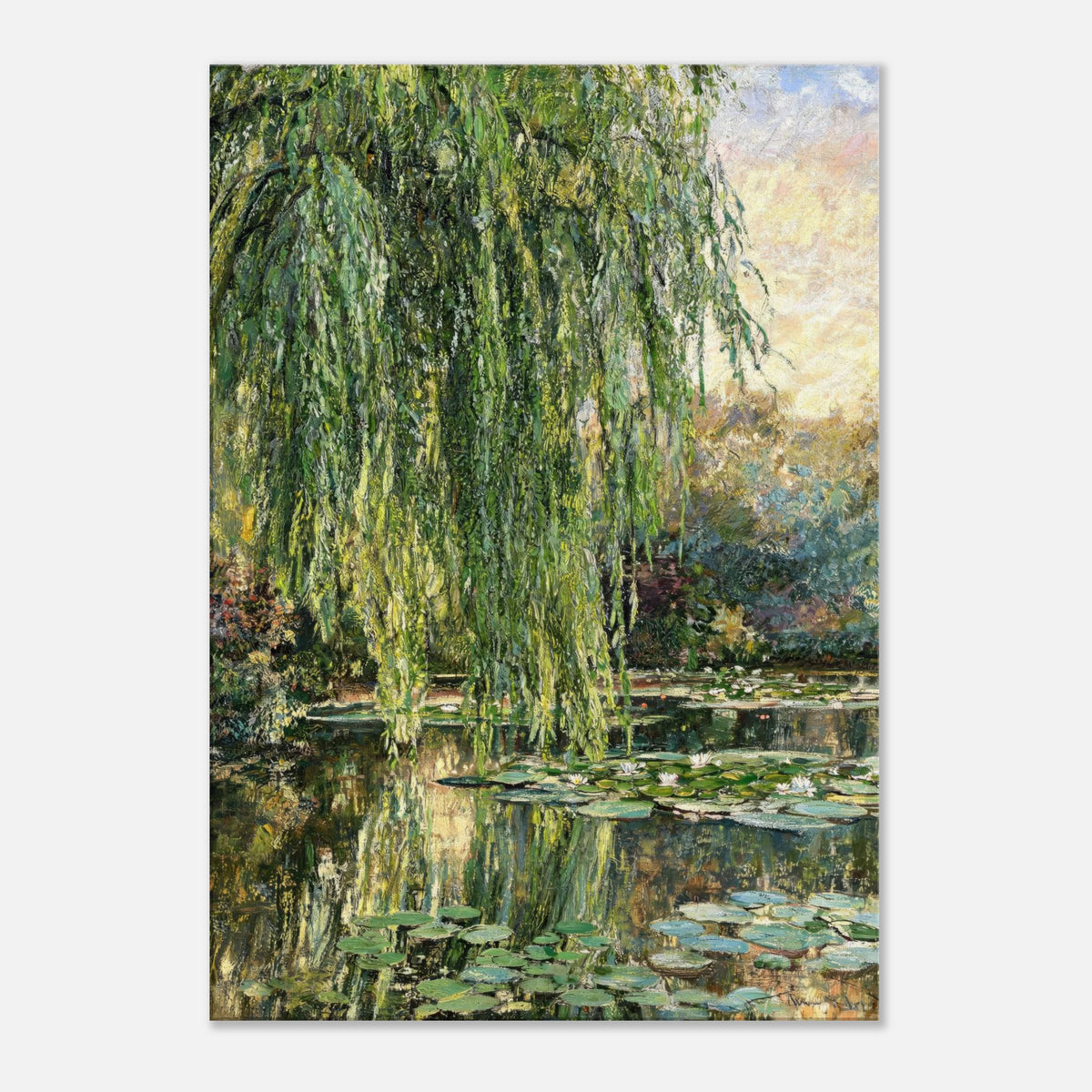 Monet's Weeping Willow & Water Lilies Impressionist Art Print