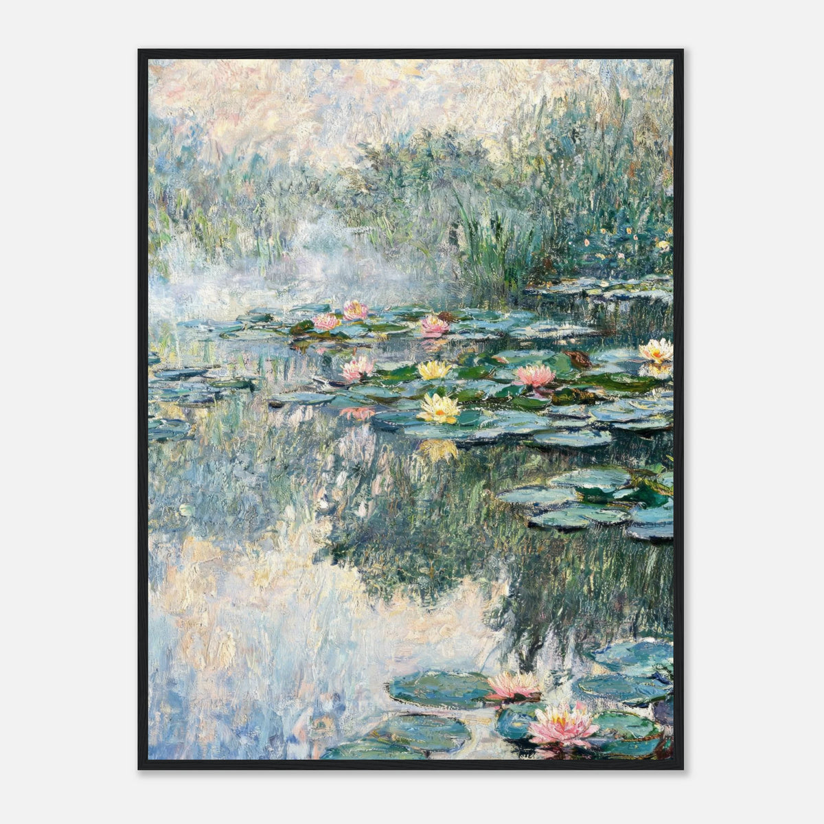 Misty Morning Water Lilies Impressionist Art Print