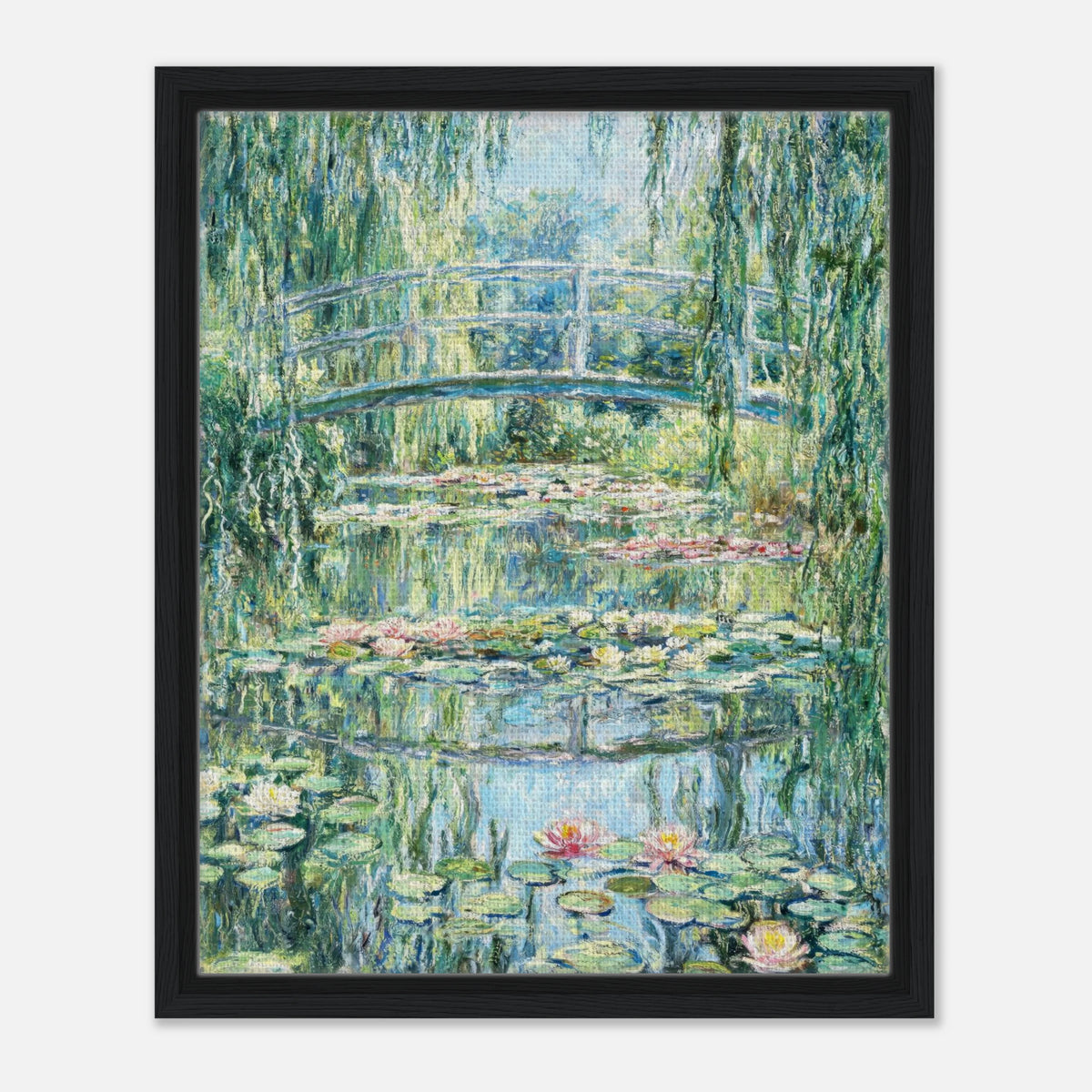 Weeping Willow & Japanese Bridge Water Lilies Impressionist Art Print