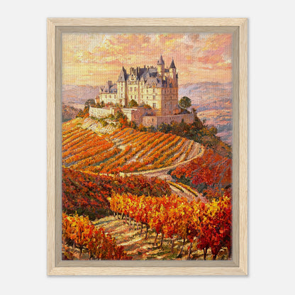 Autumn French Castle Vineyard Impressionist Art Print