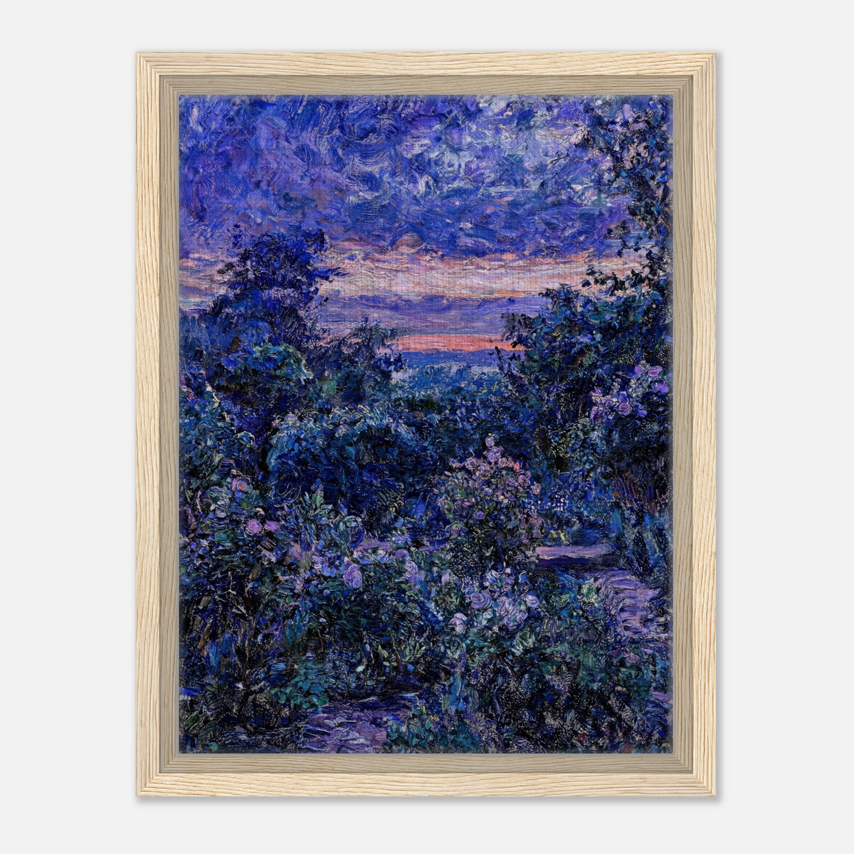 Twilight Garden & Blue Dusk Impressionist Art Print