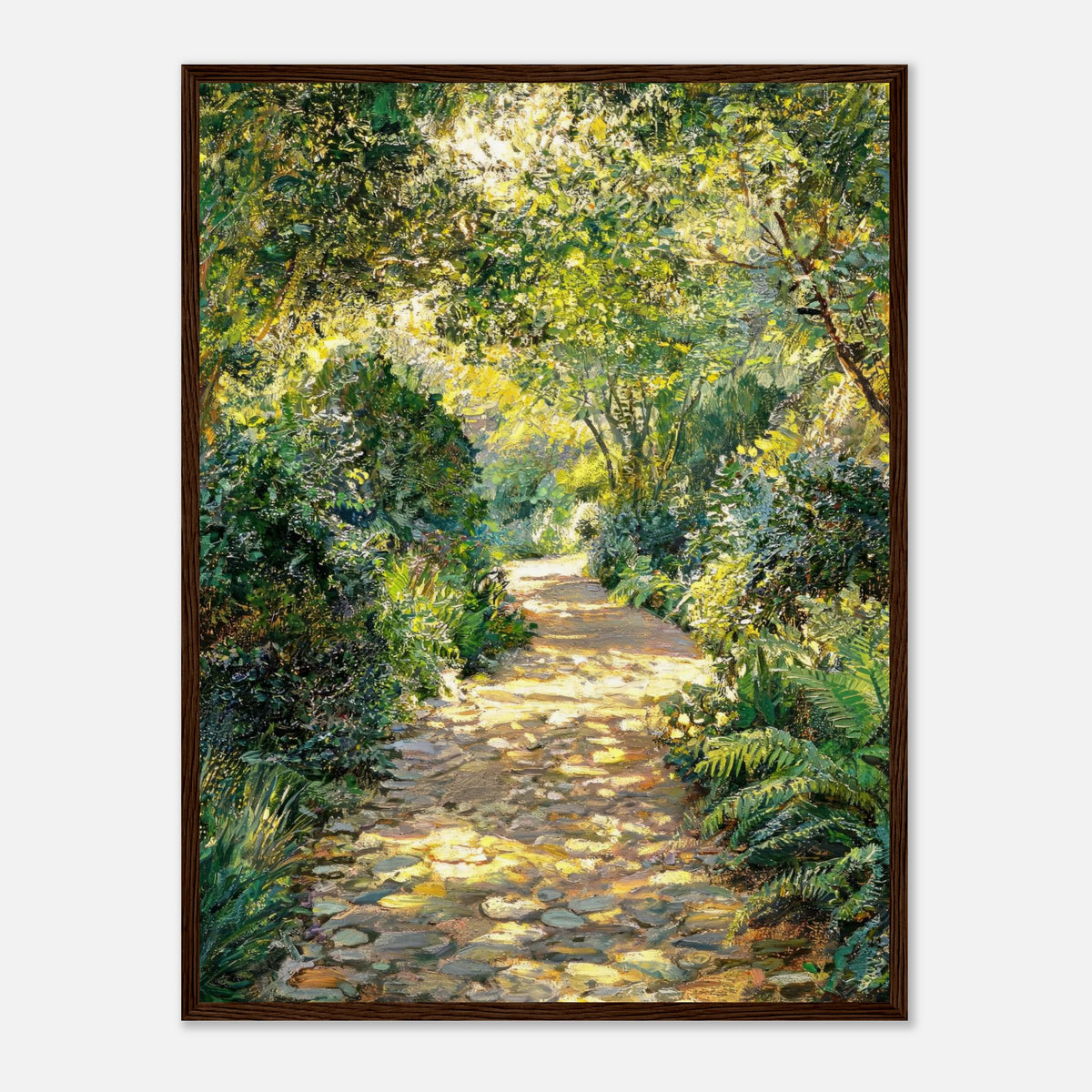 Sunlit Woodland Path Impressionist Art Print