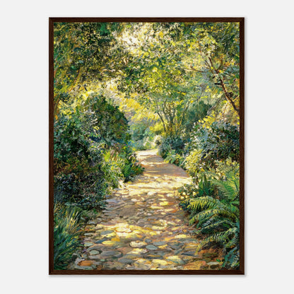 Sunlit Woodland Path Impressionist Art Print