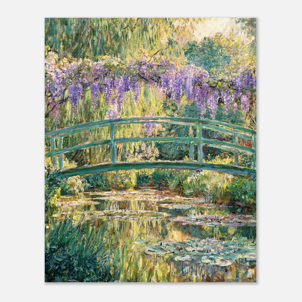 Wisteria & Japanese Bridge Impressionist Art Print