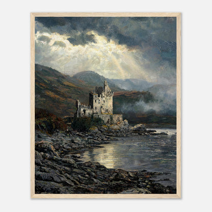 Historic Scottish Castle by Lakeside Impressionist Art Print