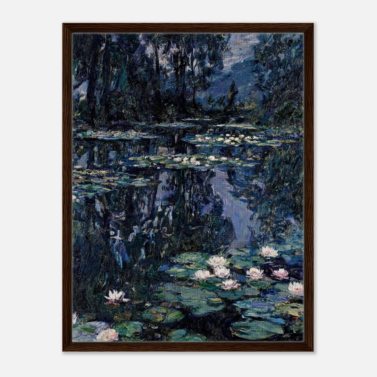 Nocturne Water Lilies & Dark Pond Impressionist Art Print