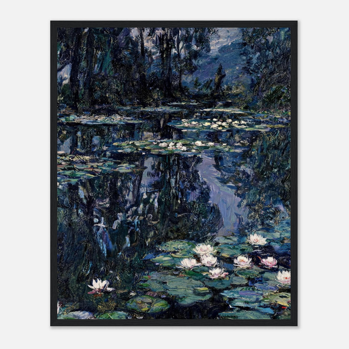 Nocturne Water Lilies & Dark Pond Impressionist Art Print