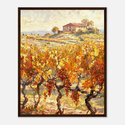 Tuscan Vineyard in Autumn Impressionist Art Print