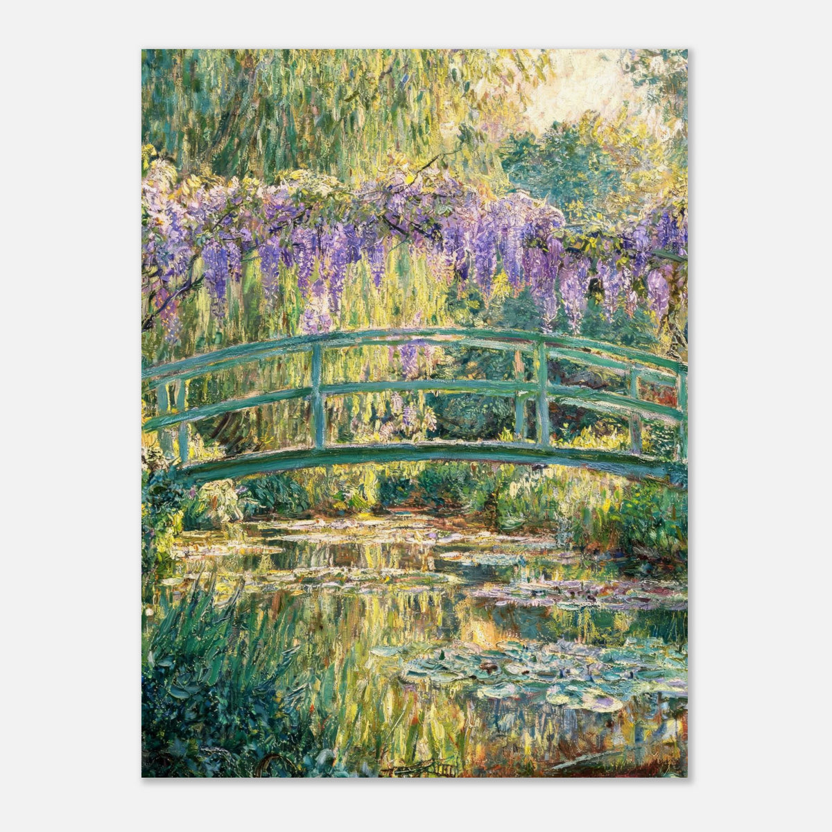 Wisteria & Japanese Bridge Impressionist Art Print