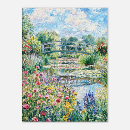 Monet's Flower Garden & Japanese Bridge Impressionist Art Print