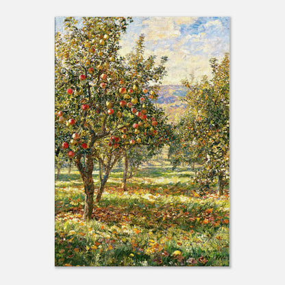 Sunlit Apple Orchard in Autumn Impressionist Art Print