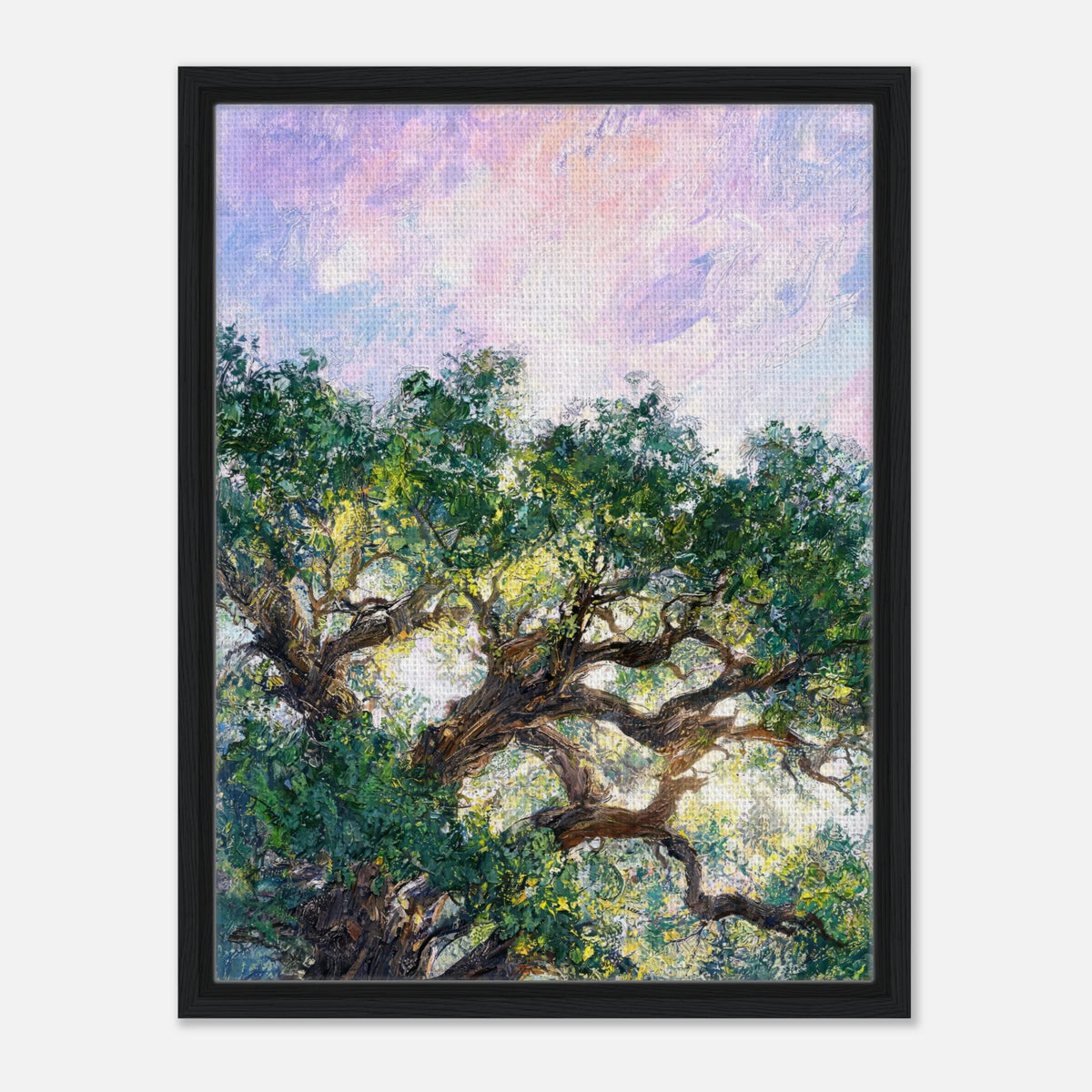 Ancient Tree & Pastel Sky Impressionist Art Print