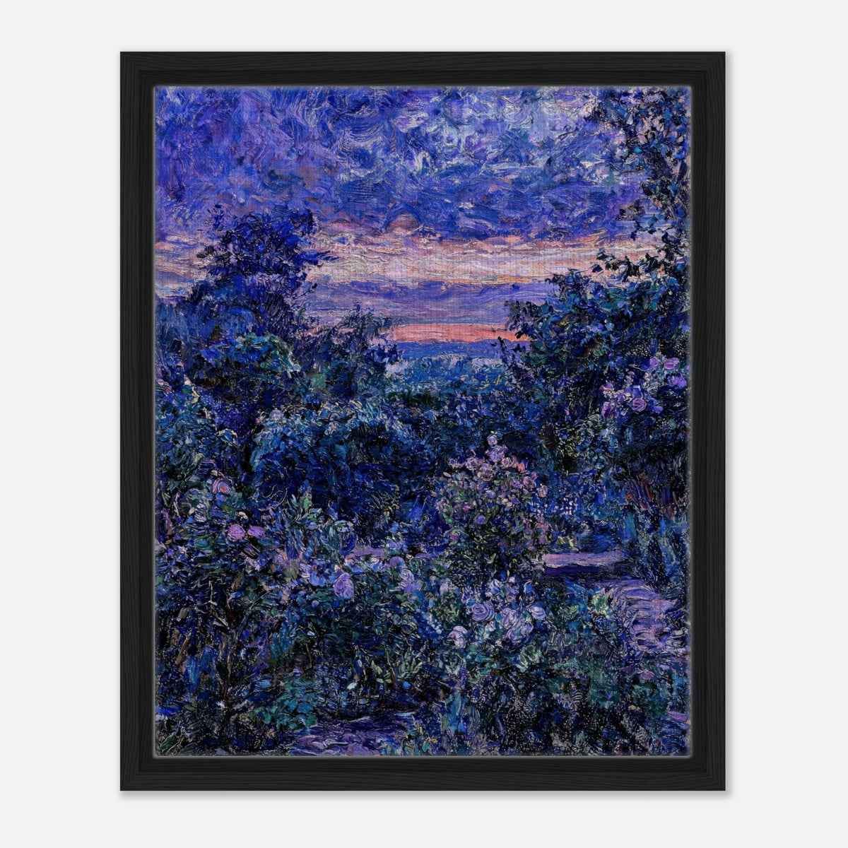 Twilight Garden & Blue Dusk Impressionist Art Print
