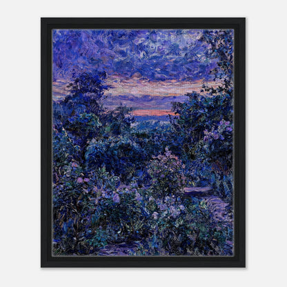 Twilight Garden & Blue Dusk Impressionist Art Print