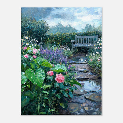 Raindrops in the Secret Garden Impressionist Art Print