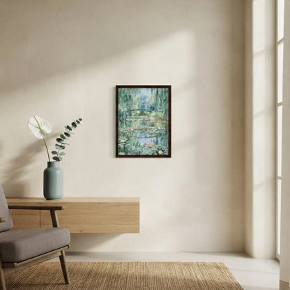 Weeping Willow & Japanese Bridge Water Lilies Impressionist Art Print