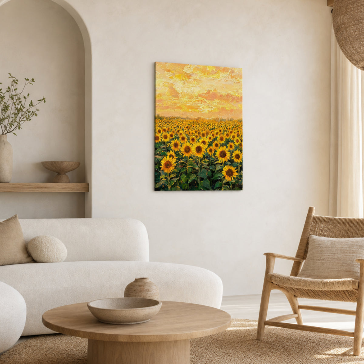 Glowing Sunflower Meadow Canvas Wall Art