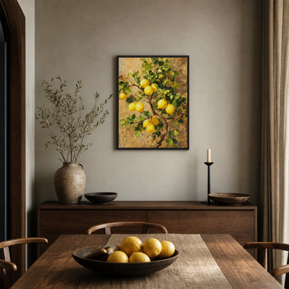 Impressionist Lemon Tree Branch Framed Art Print