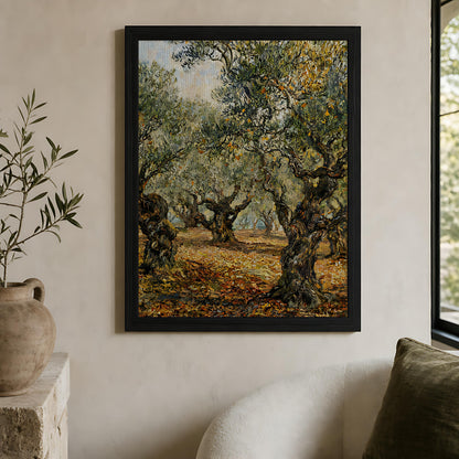 Sunlit Olive Grove Impressionist Art Print