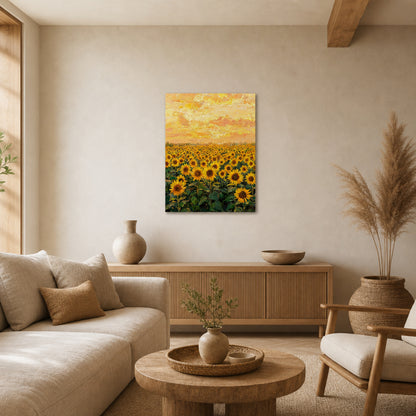 Glowing Sunflower Meadow Canvas Wall Art