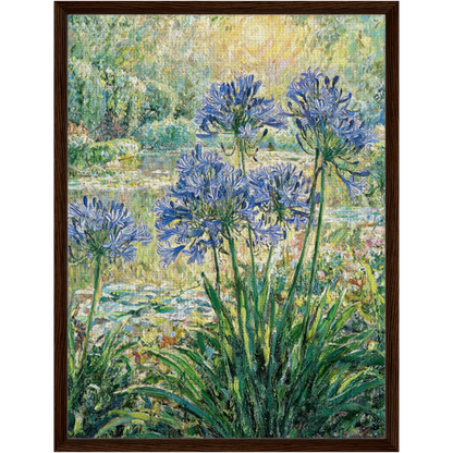 Sunlit Agapanthus Garden Framed Canvas | Vintstep