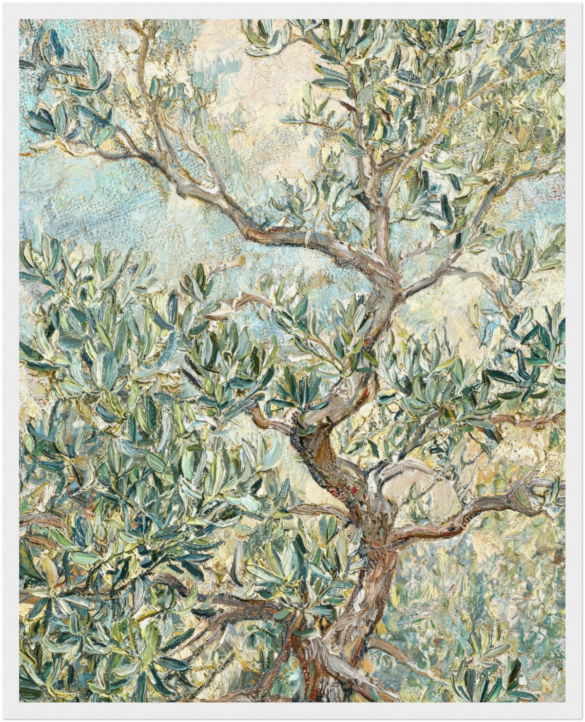 Impressionist Olive Tree Framed Art Print