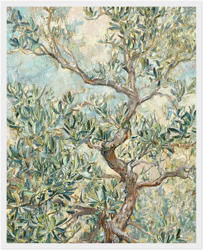Impressionist Olive Tree Framed Art Print