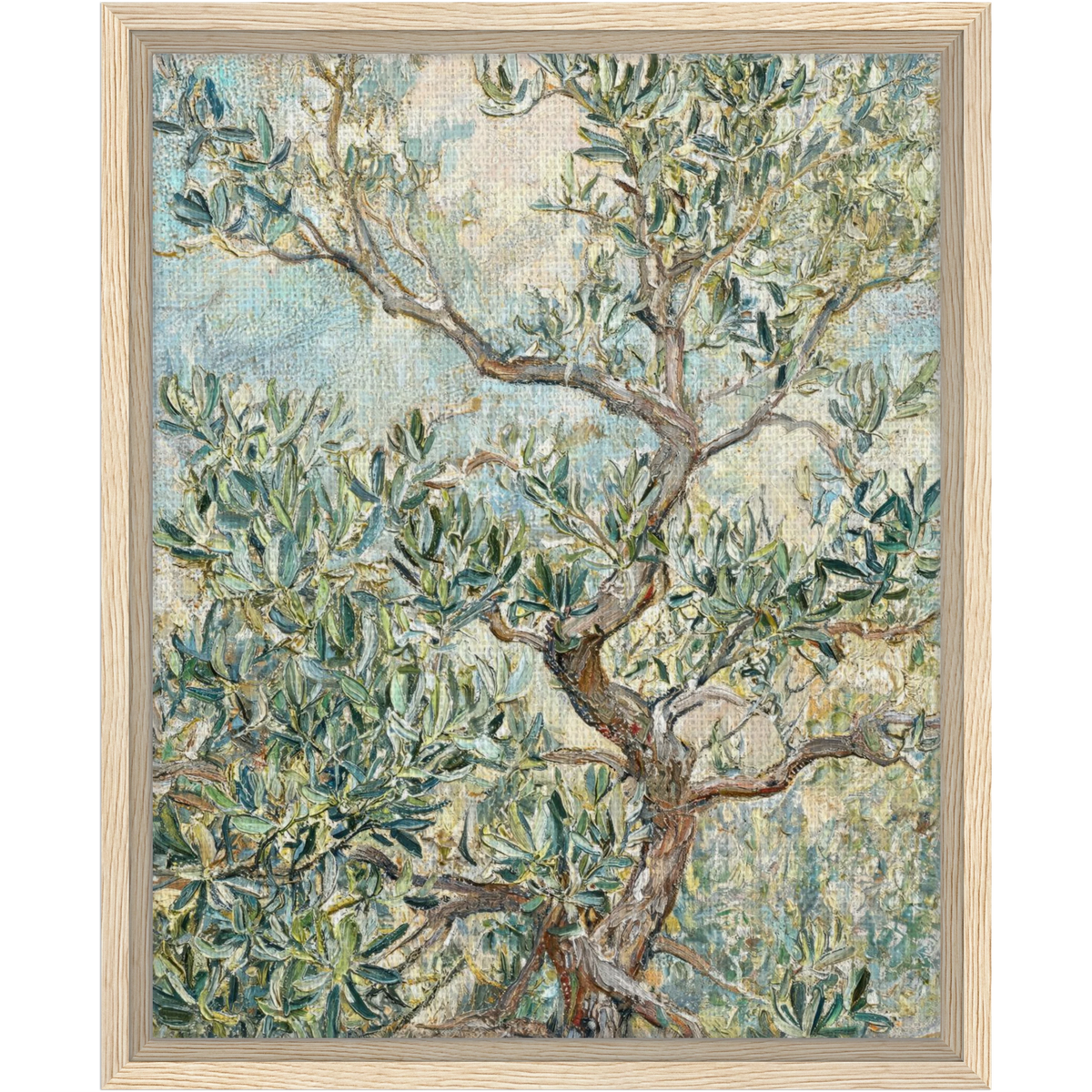 Impressionist Olive Tree Framed Canvas Wall Art