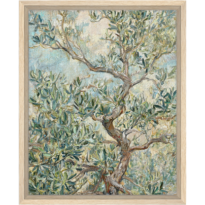 Impressionist Olive Tree Framed Canvas Wall Art