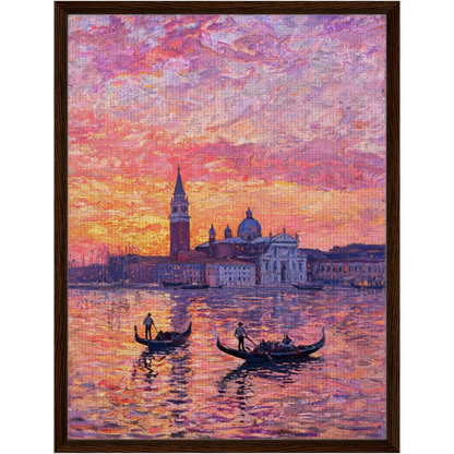 Framed Venetian Sunset Canvas | Romantic Venice Wall Art Decor