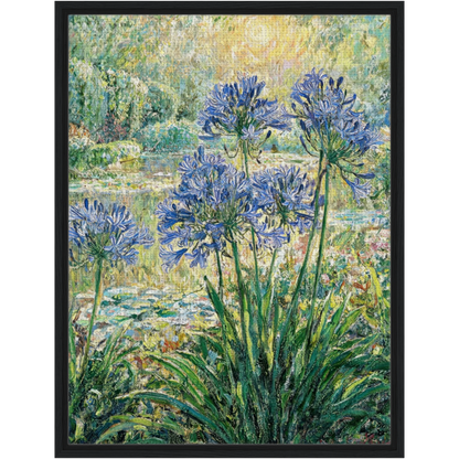 Sunlit Agapanthus Garden Framed Canvas | Vintstep