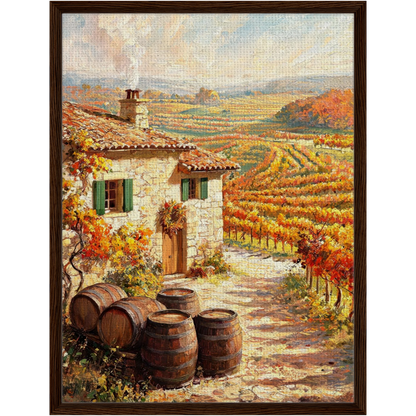Provence Vineyard Cottage Framed Canvas Wall Art | Gallery Style Decor