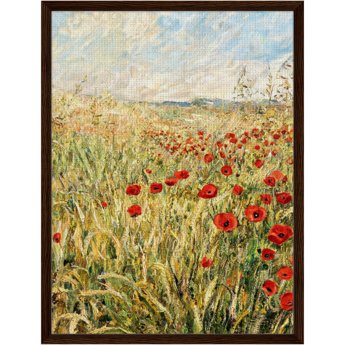 Golden Poppy Field Framed Canvas | Vintstep